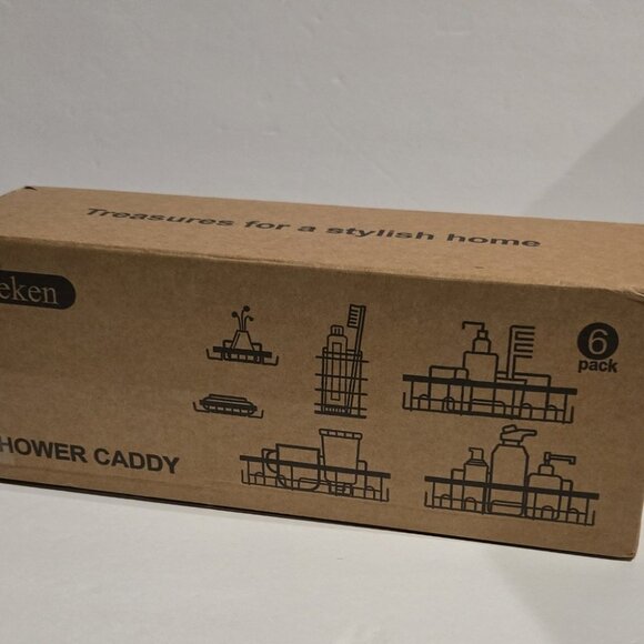 Veken Shower Caddy 6-Pack. Adhesive, Large Capacity Bathroom and More - Picture 9 of 10